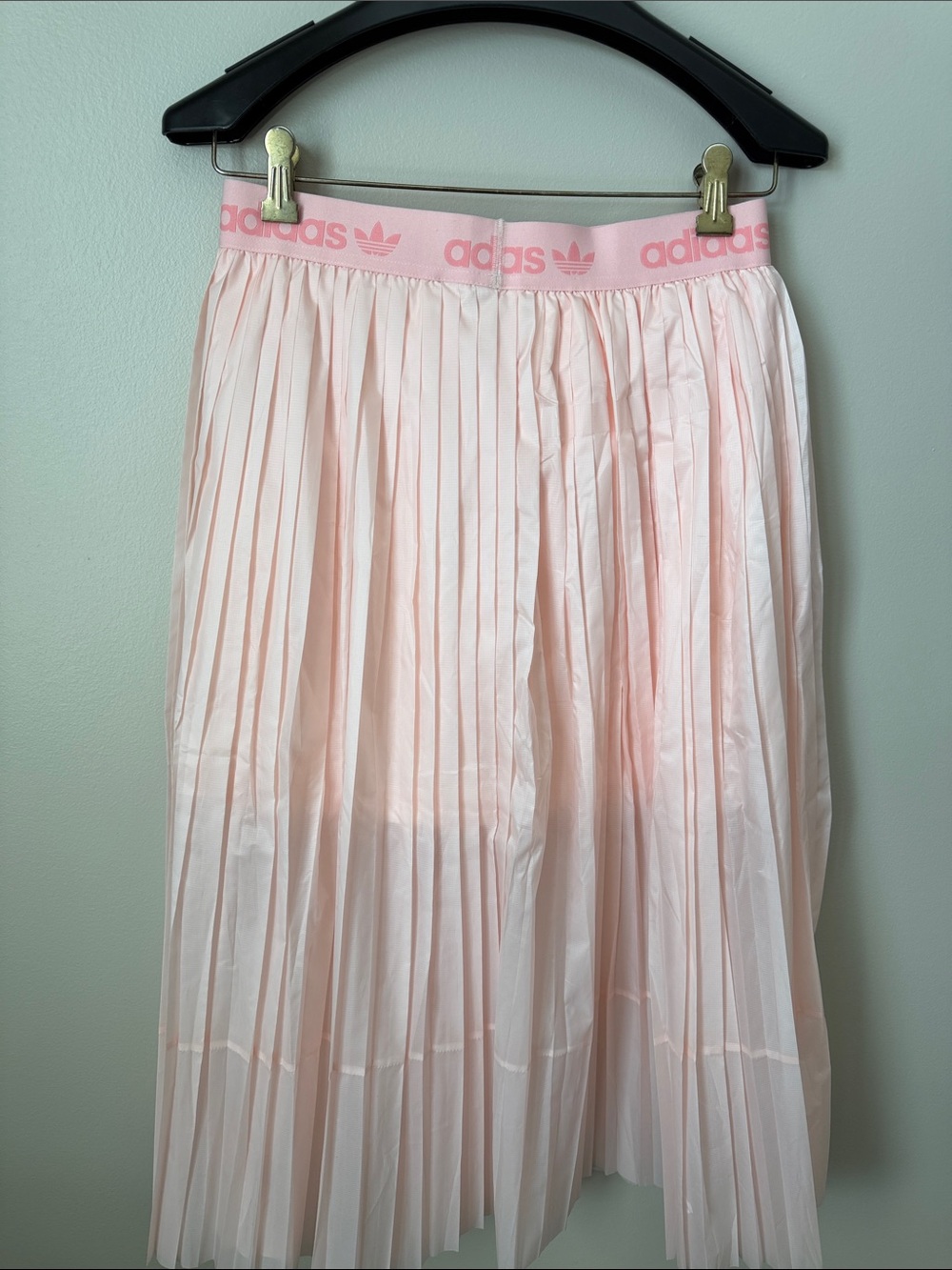 adidas Pink Pleated Midi Skirt with Logo Elastic Waistband - Picture 9 of 10